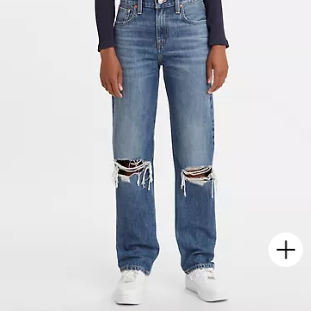Levi’s distressed low pro straight jeans